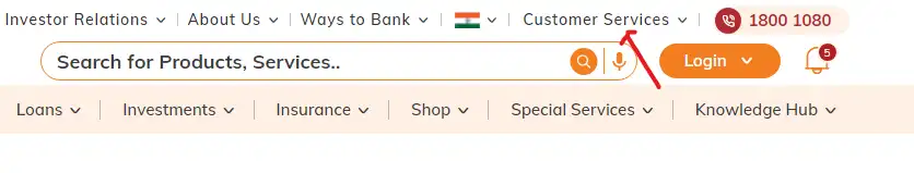 customer service ke option par clik kare