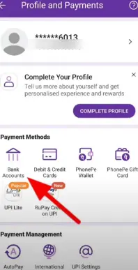 bina atm phonepe chalane ke liye bank account ke option par clik kare
