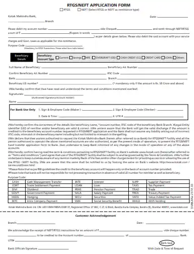 kotka mahindra bank rtgs form