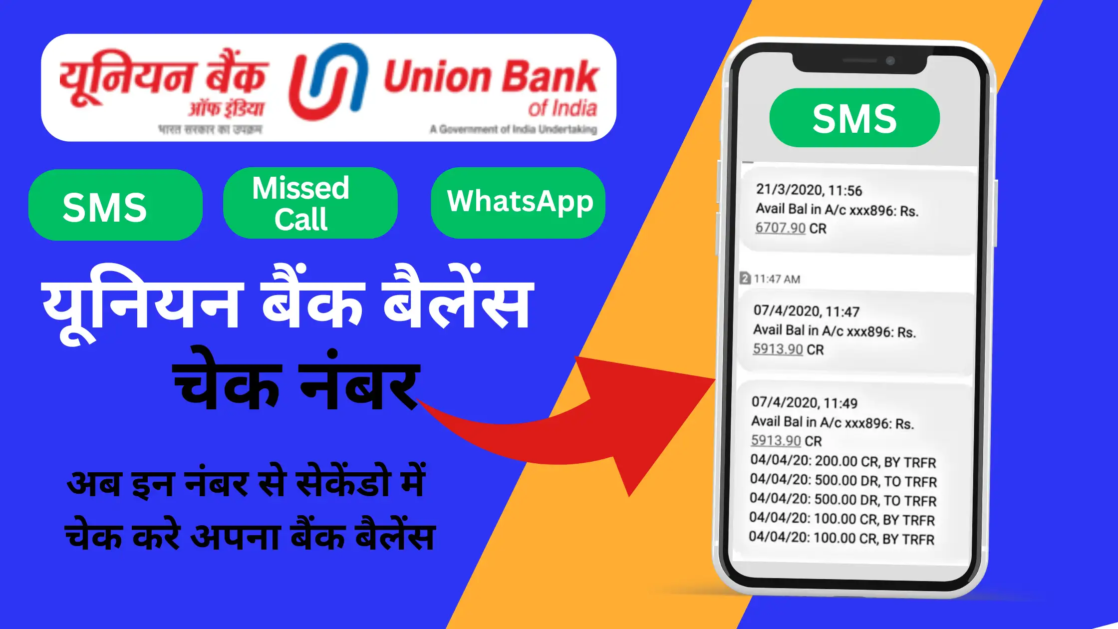 union bank balance check number