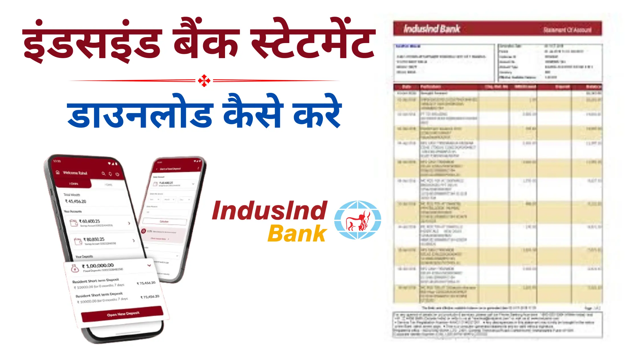 indusind bank statement download