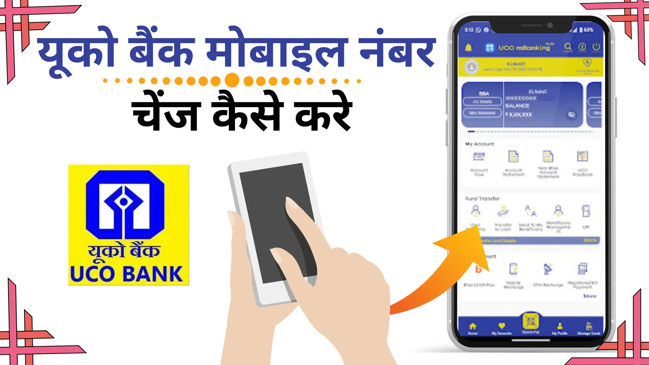 uco bank mobile number change
