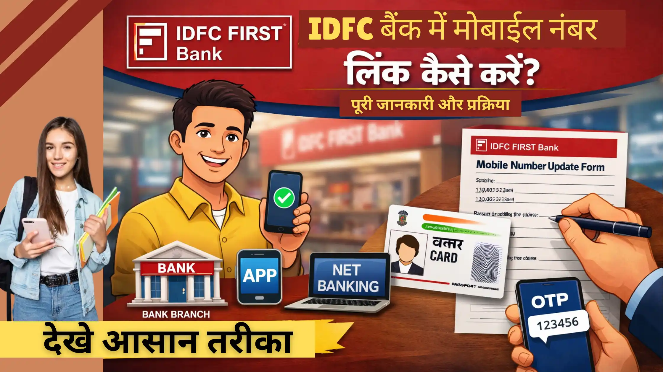 IDFC Bank me Mobile Number Link Kare